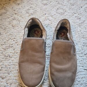 Women's Slip-On Suede Loafers in Light Brown Olukai